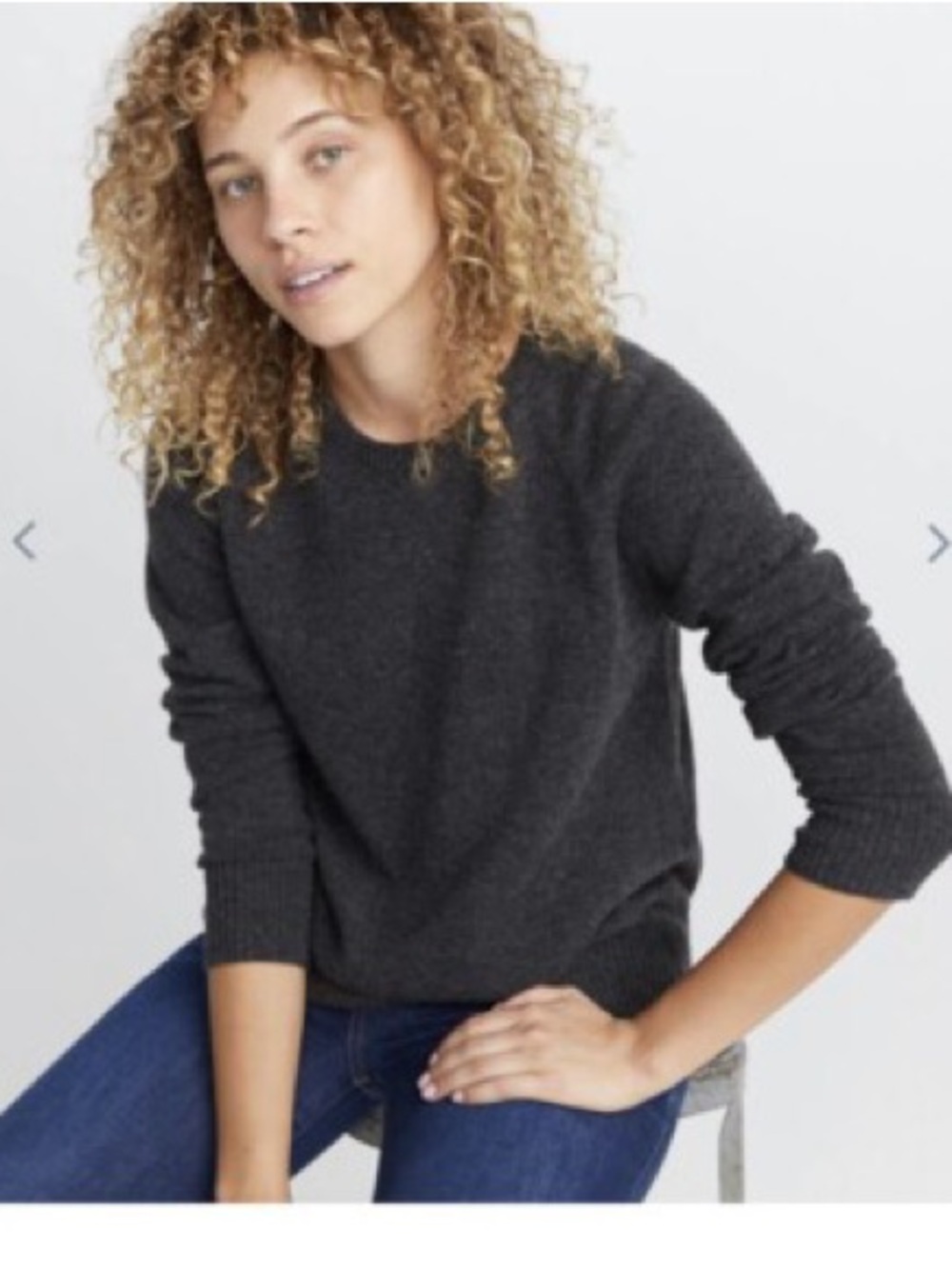 Marine Layer Dark Charcoal Crewneck Sweater
